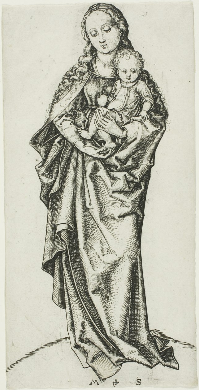 Madonnan och barnet med ett äpple av Martin Schongauer