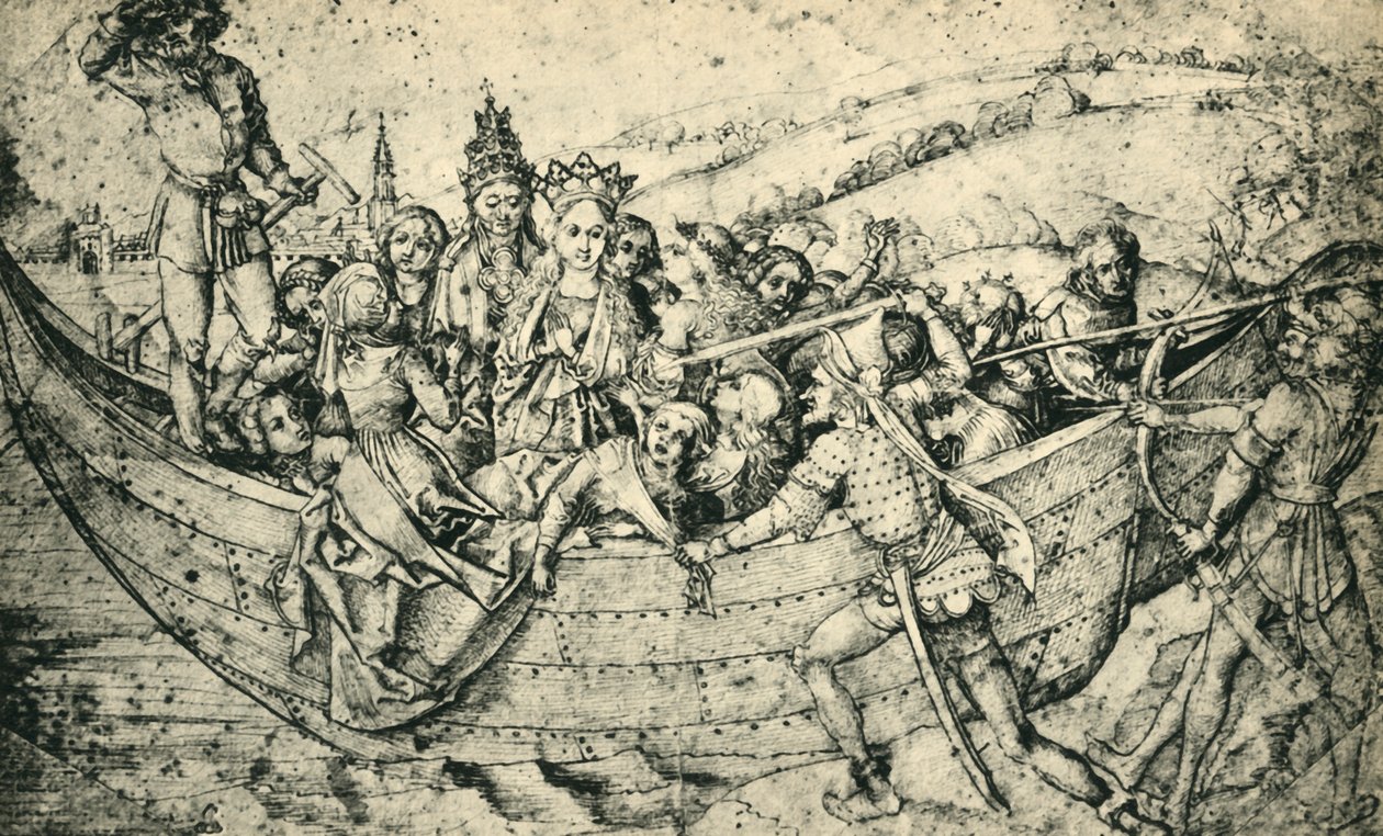 Sankta Ursulas och hennes följeslagares martyrskap, c1450, 1943. av Martin Schongauer
