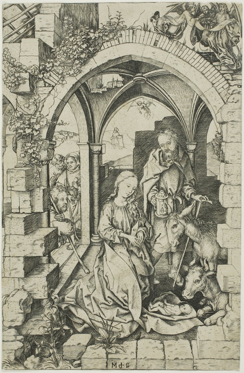 The Nativity, från Life of the Virgin av Martin Schongauer