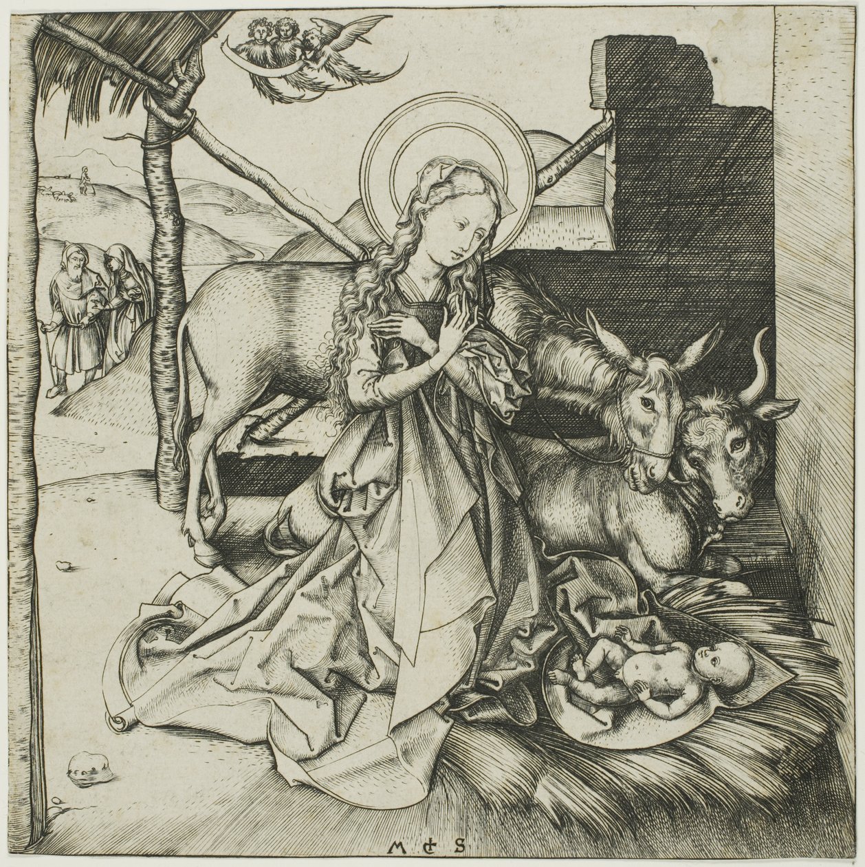 Födelsen, från Kristi liv av Martin Schongauer