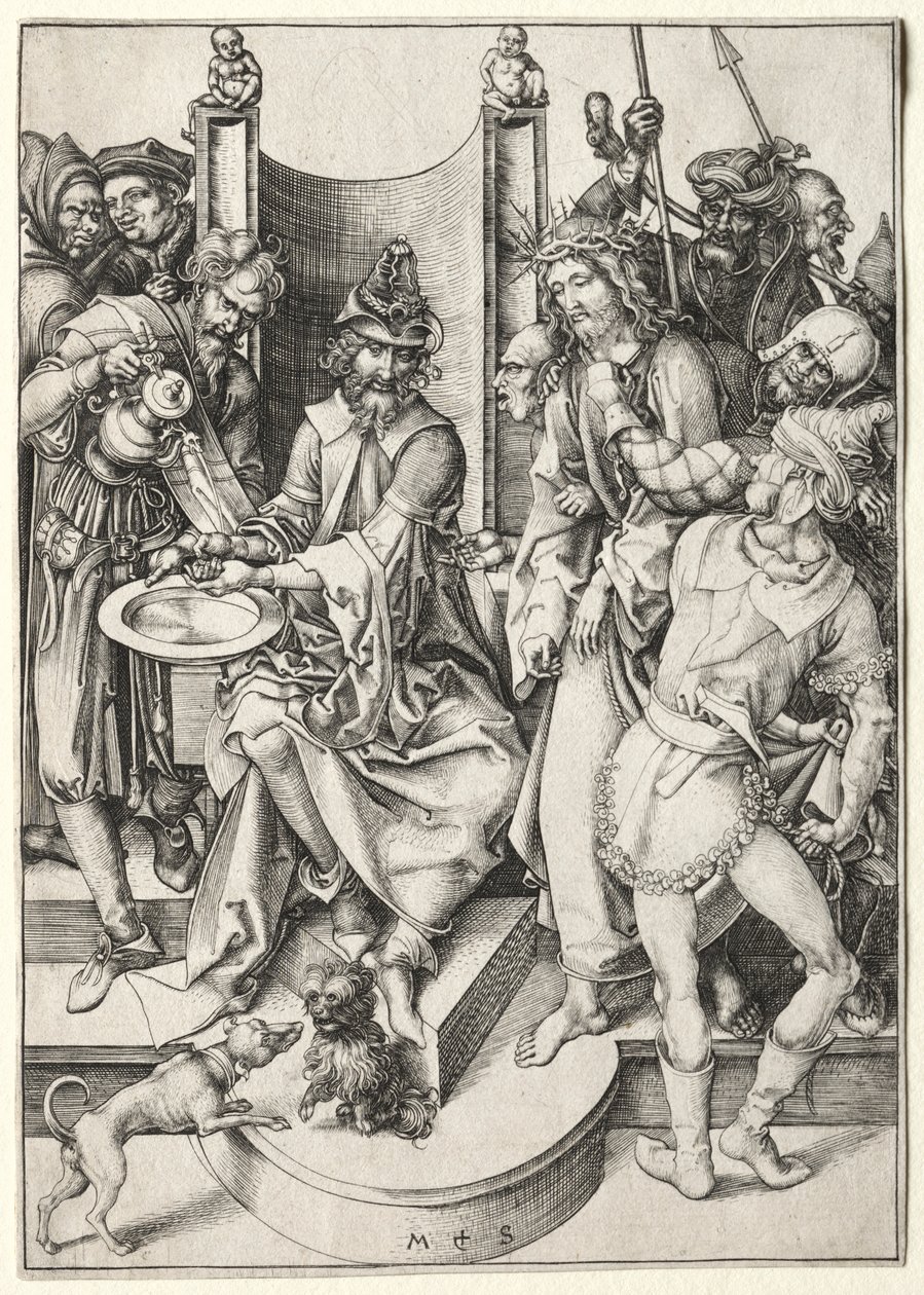 Passionen: Kristus före Pilatus. av Martin Schongauer