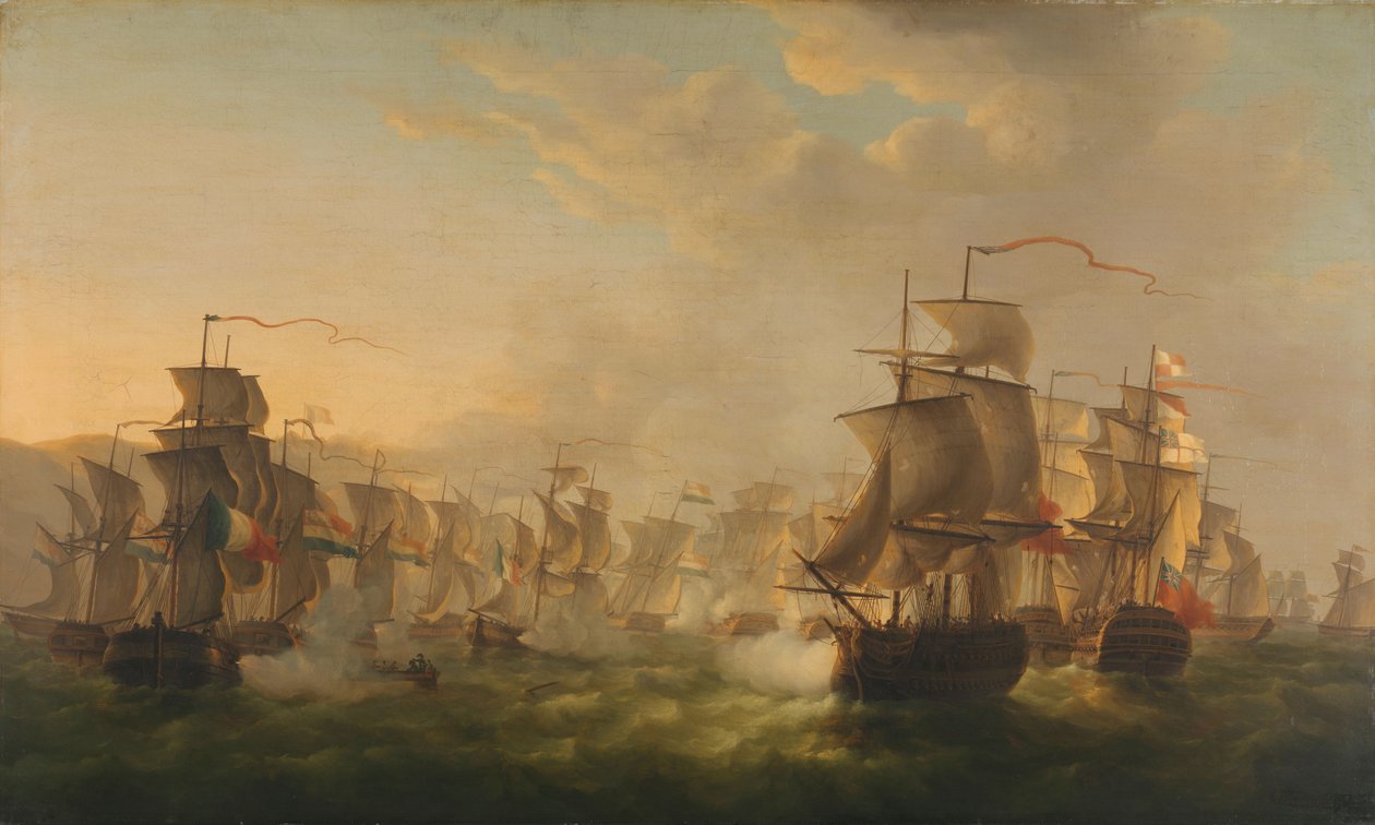 Sammanstötning mellan den nederländska och brittiska flottan vid Boulogne av Martin Schouman