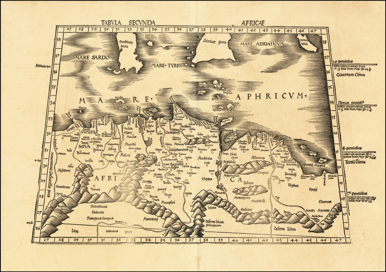 1513 Ptolemaios 2:a afrikanska karta av Martin Waldseemüller av Martin Waldseemuller