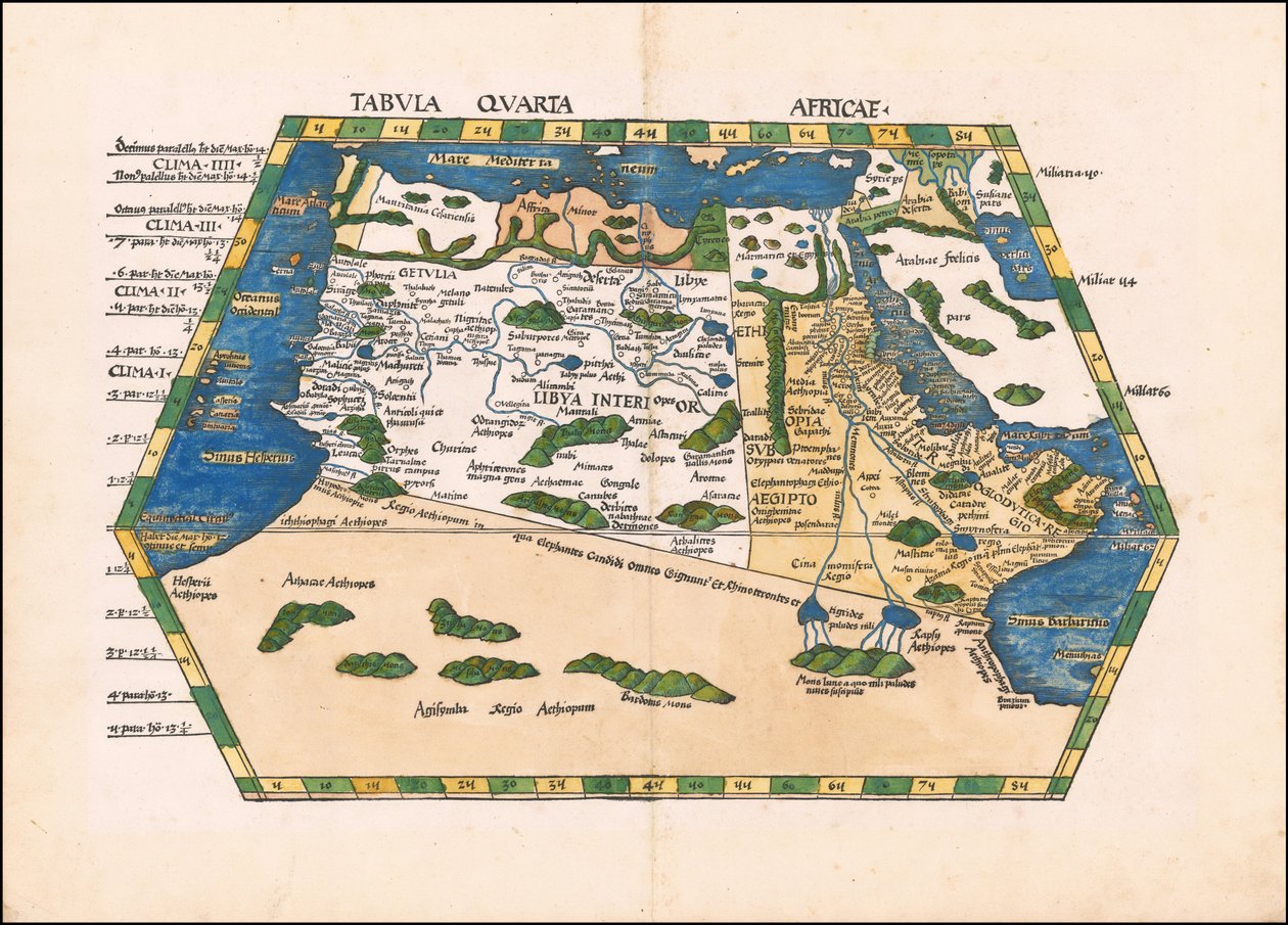 1513 Ptolemaios 4:e Afrikakarta av Martin Waldseemüller av Martin Waldseemuller
