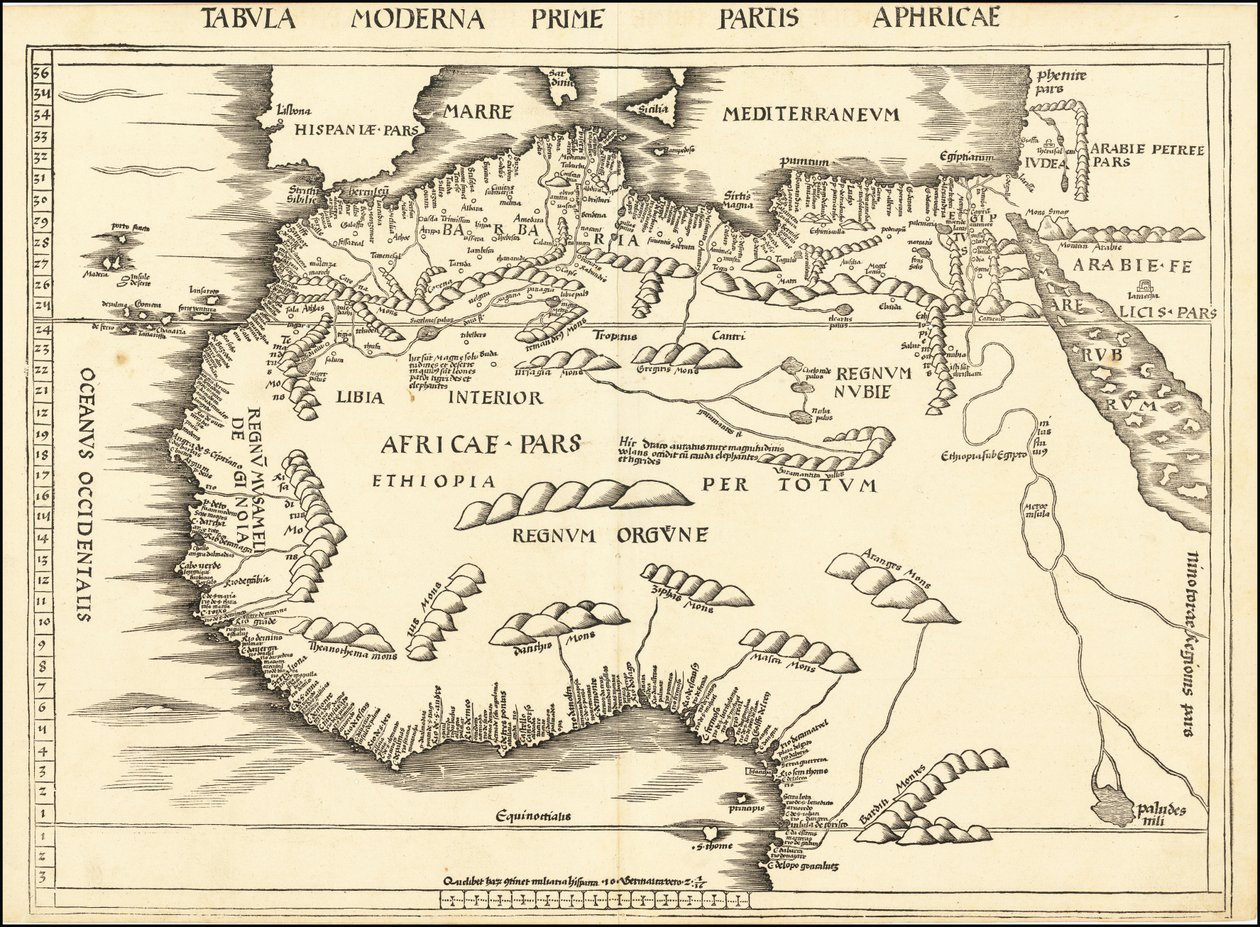 1513 års karta över Nordafrika av Martin Waldseemüller av Martin Waldseemuller