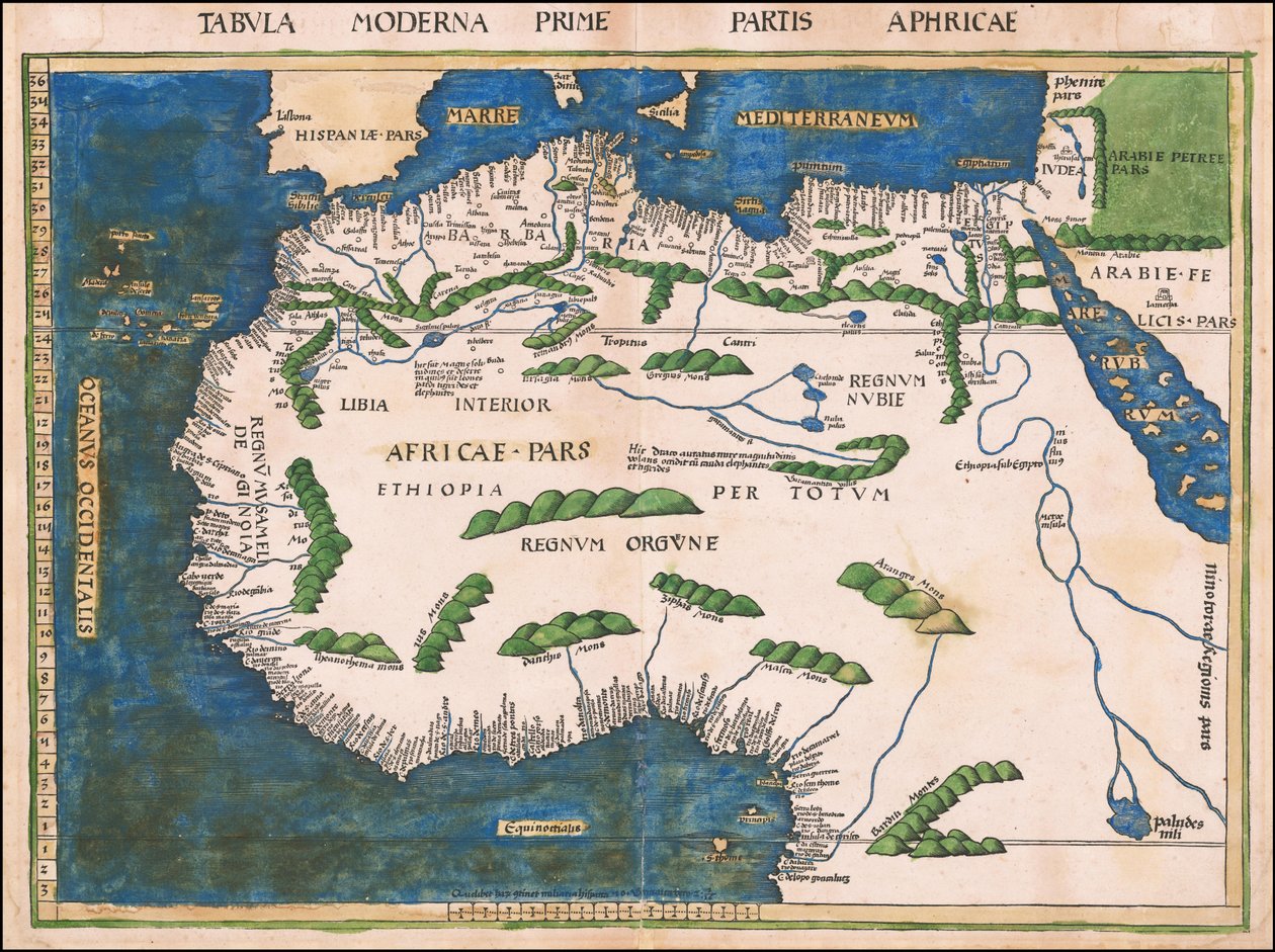 1513 års karta över Nord- och Västafrika av Martin Waldseemüller av Martin Waldseemuller