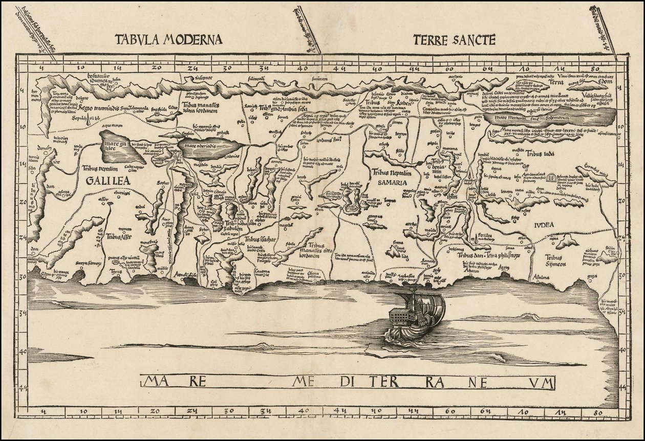 1513 års karta över Palestina av Martin Waldseemüller av Martin Waldseemuller