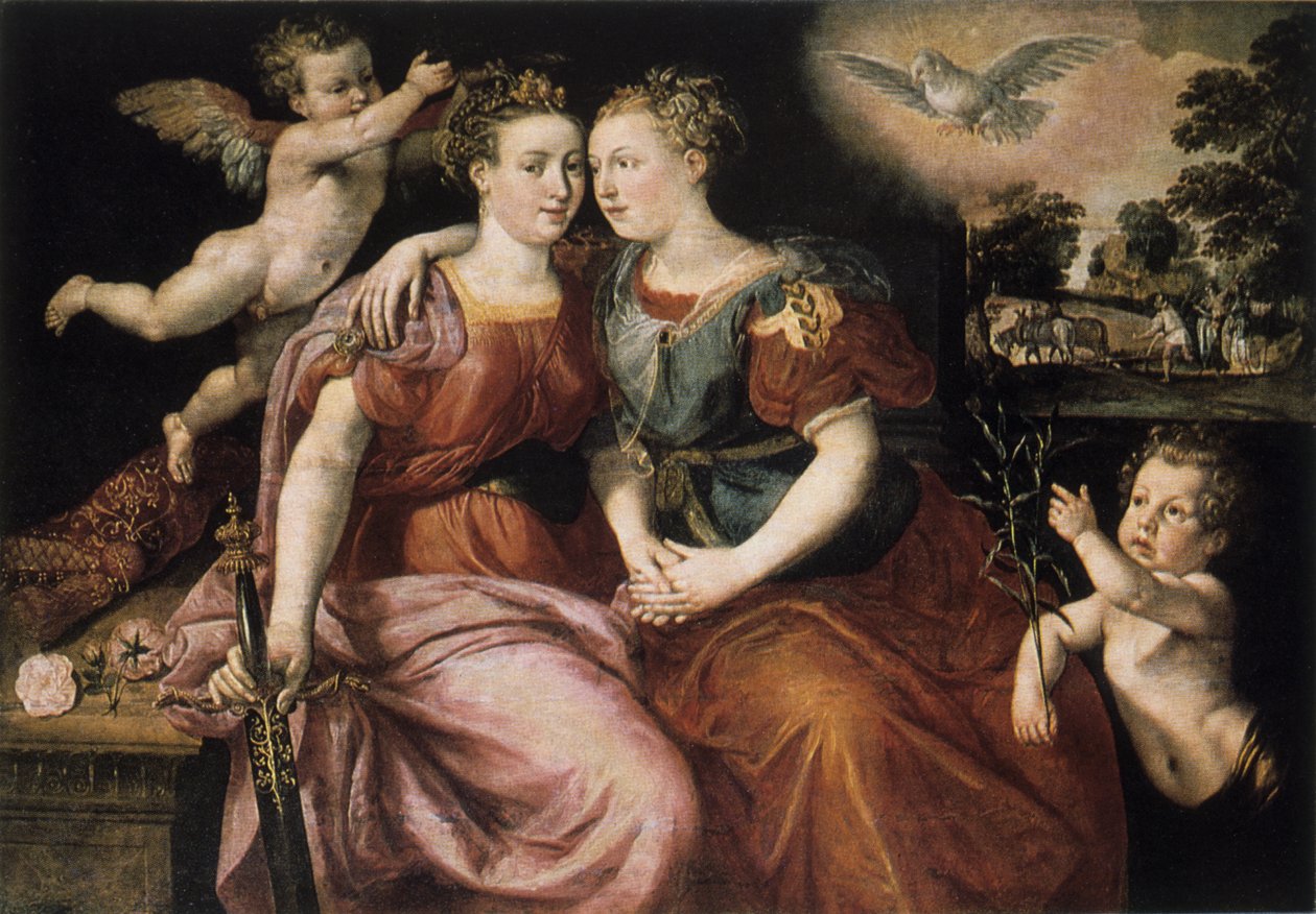 Fred och rättvisa, 1500-talet. av Maarten de Vos