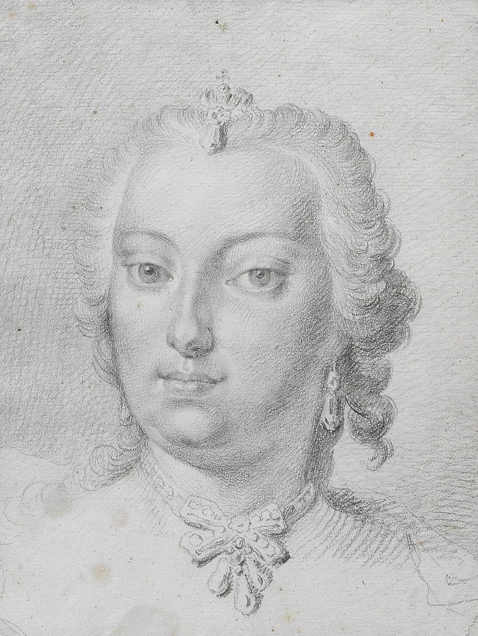 Martin van Meytens Maria Theresa 1741 Teckning av Martin van Meytens
