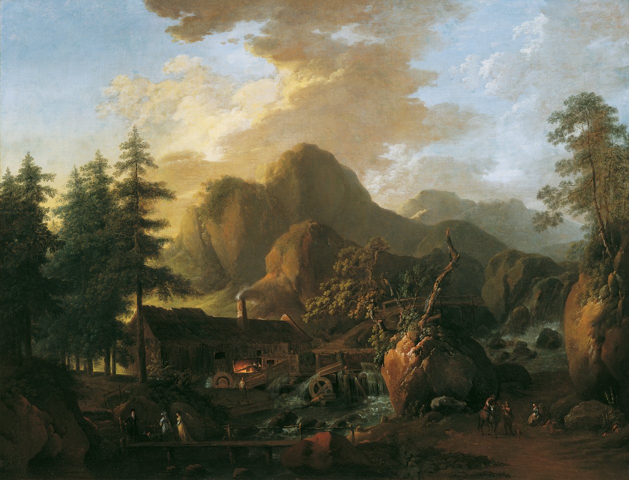 Landskap med en hammarkvarn av Martin von Molitor