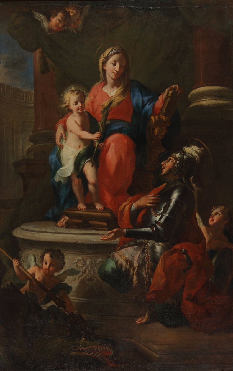 Jungfru Maria med Jesus och St George av Martino Altomonte