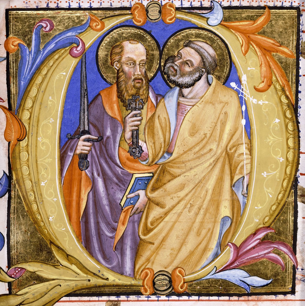 De heliga Petrus och Paulus, ca 1400 av Martino de Bartolomeo