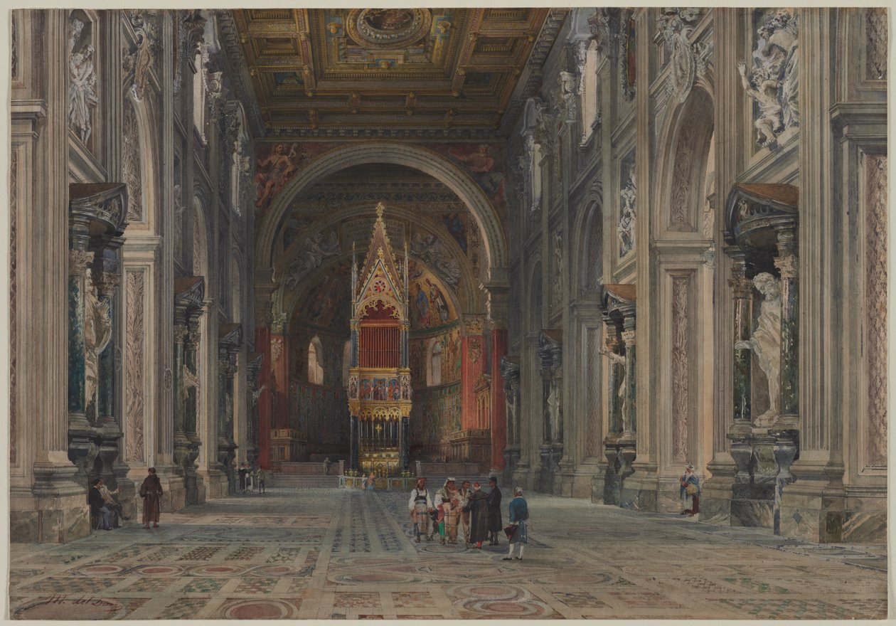 Interiör av San Giovanni i Laterano, Rom av Martino del Don