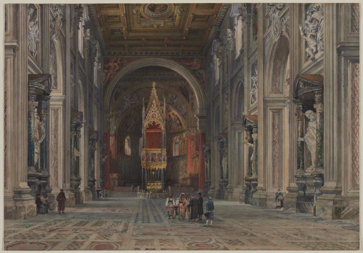 Interiör av San Giovanni i Laterano, Rom, ca. 1896. av Martino del Don