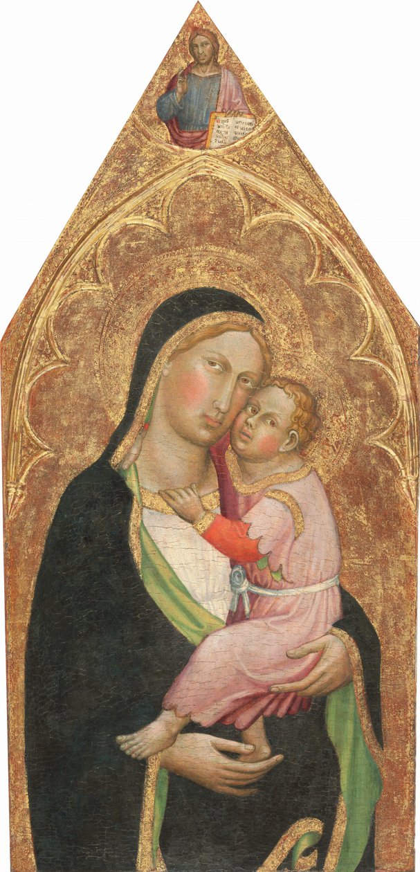 Madonna och barn, med välsignelsen Kristus [mittpanelen], ca. 14151420. av Martino di Bartolomeo di Biagio