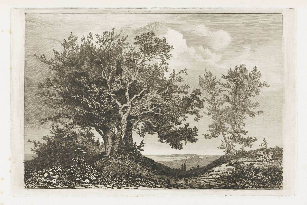 Landsväg mellan de två träden av Martinus Antonius Kuytenbrouwer jr.