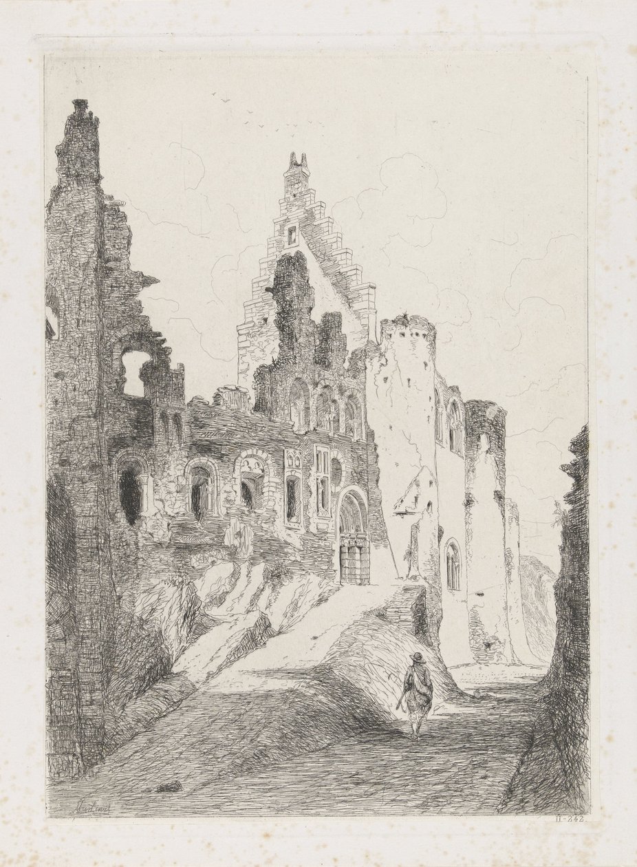 Ruinerna av slottet Vianden av Martinus Antonius Kuytenbrouwer jr.