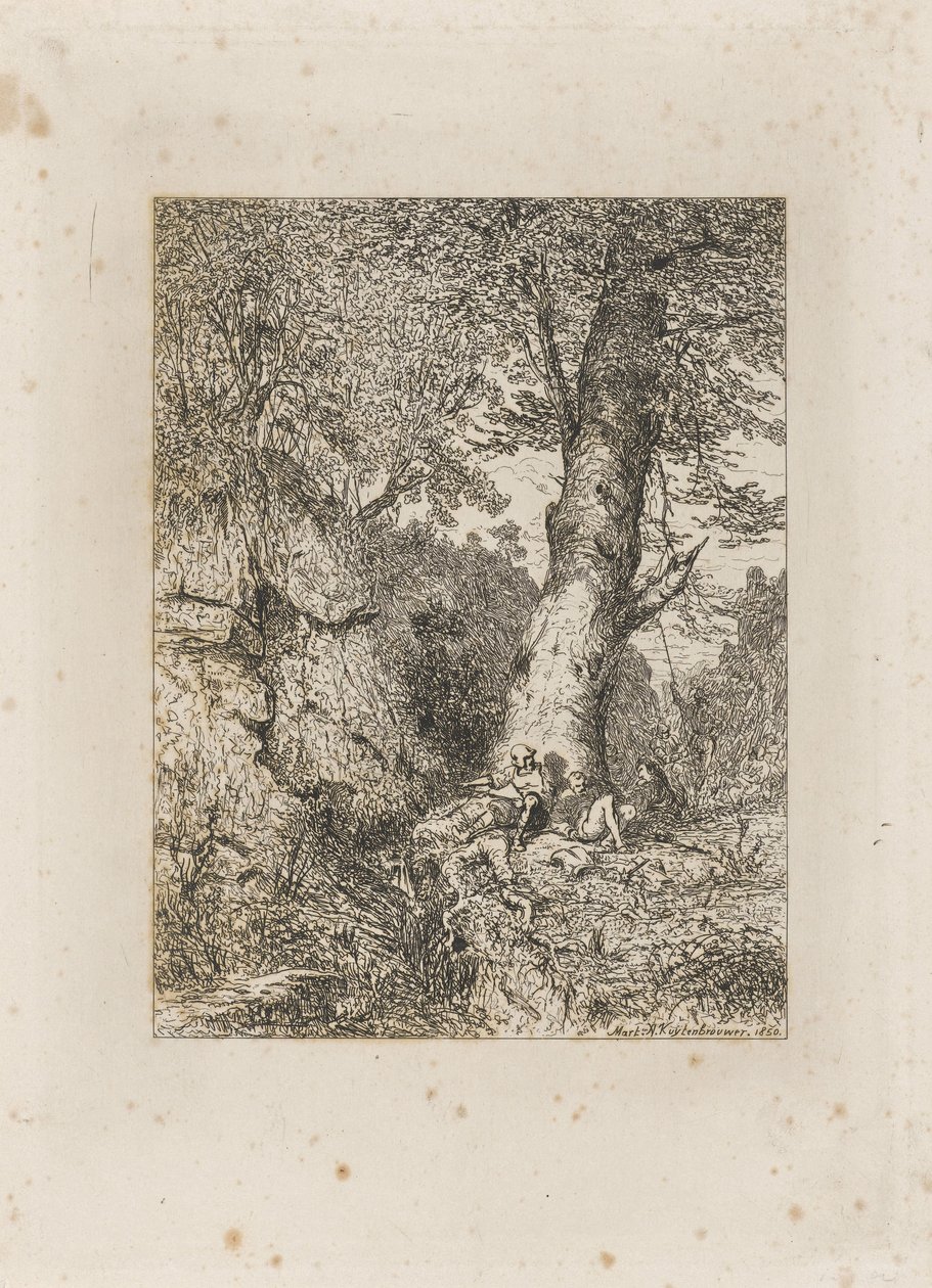 Vila krigare under ett träd av Martinus Antonius Kuytenbrouwer jr.