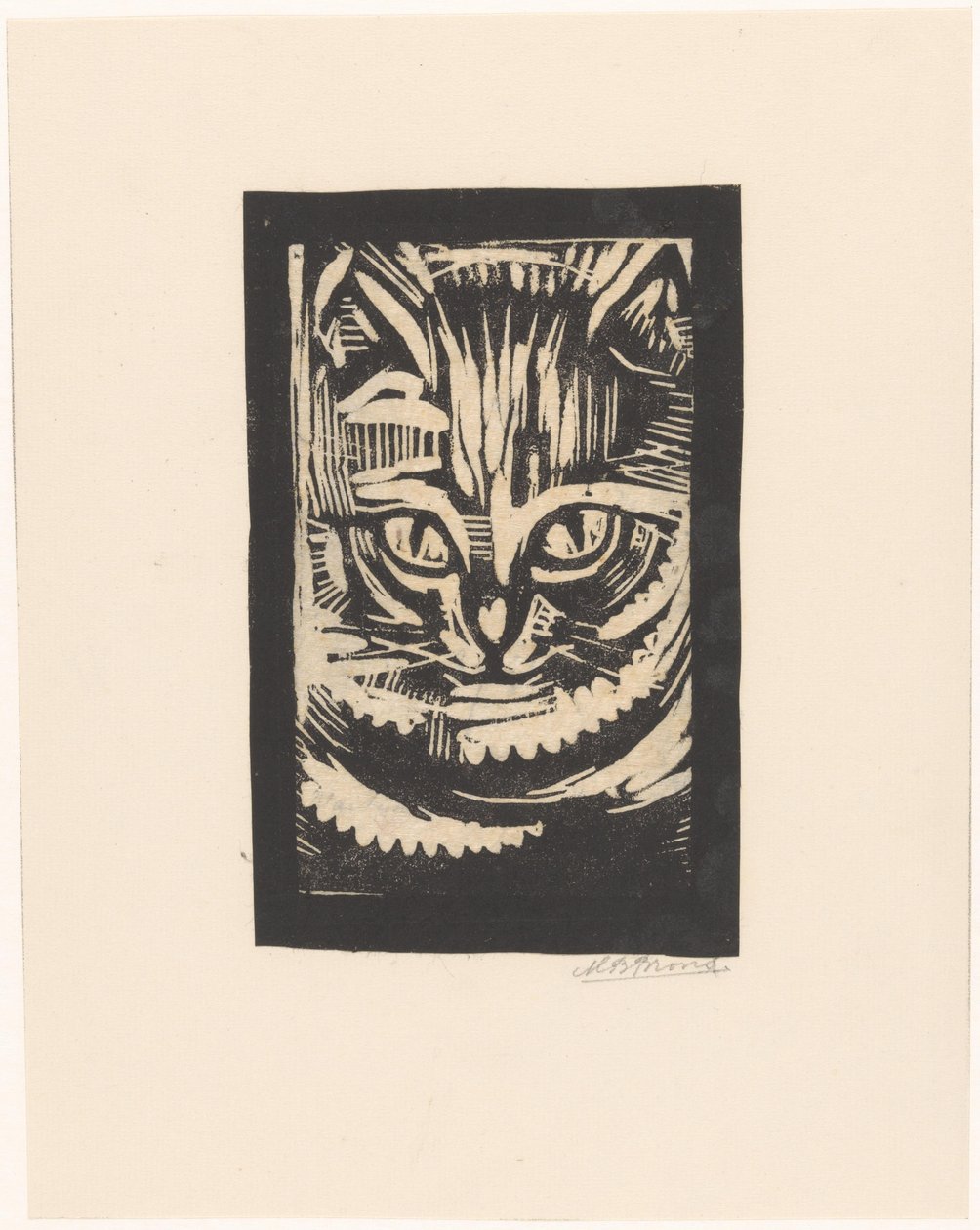 Porträtt av en katt av Martinus Brons (signed by artist)