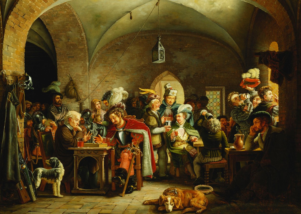 Soldater i borgen på ett slott, 1828 av Martinus Rorbye