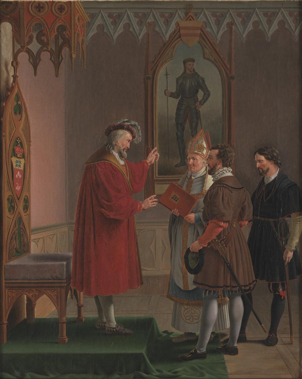 Adolf, hertig av Schleswig-Holstein, tackar nej till erbjudandet om att tillträda den danska tronen. Kopia efter C. W. Eckersberg av Martinus Rørbye