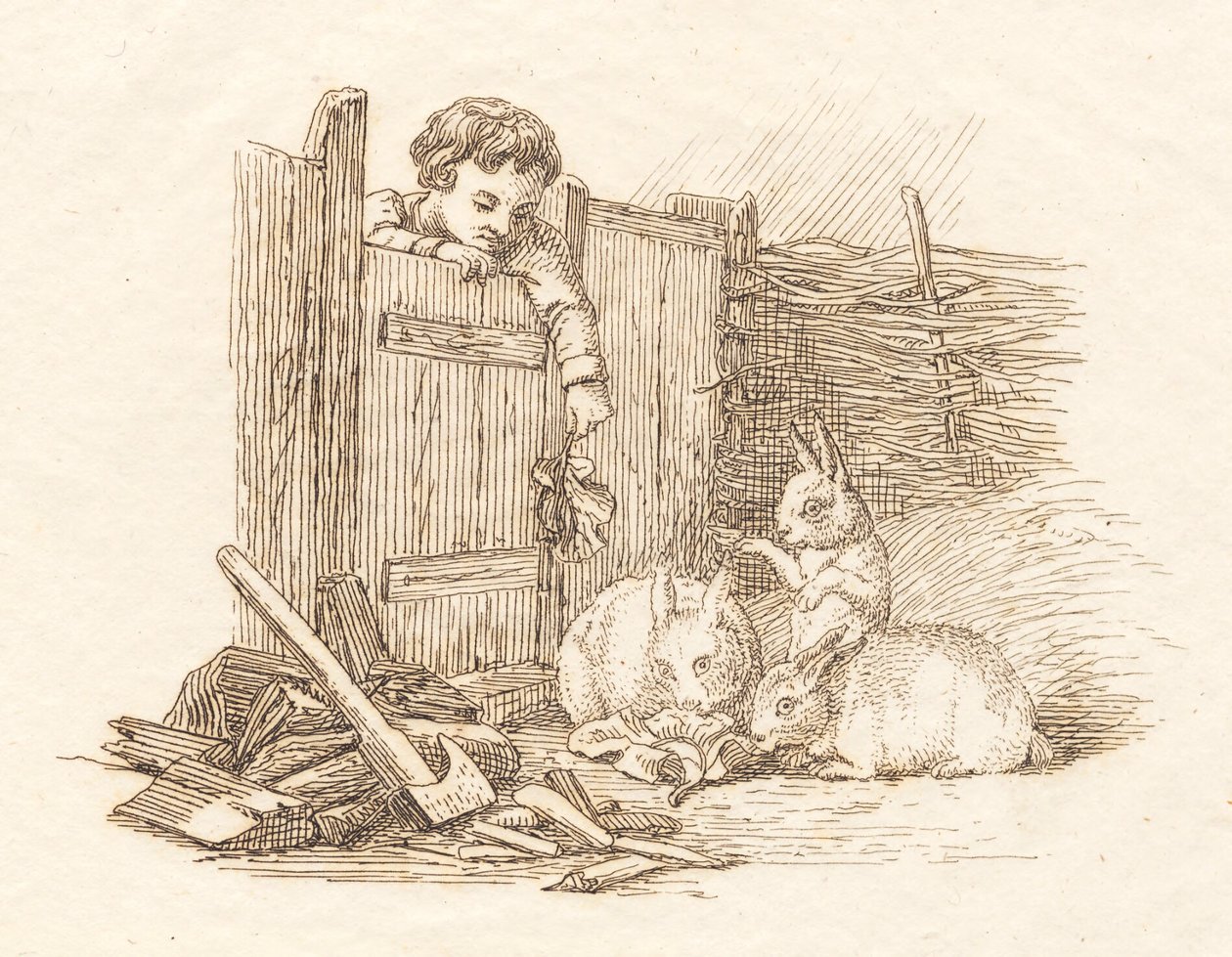Illustration till "Halvhundra fabler för barn" av Hey av Martinus Rørbye