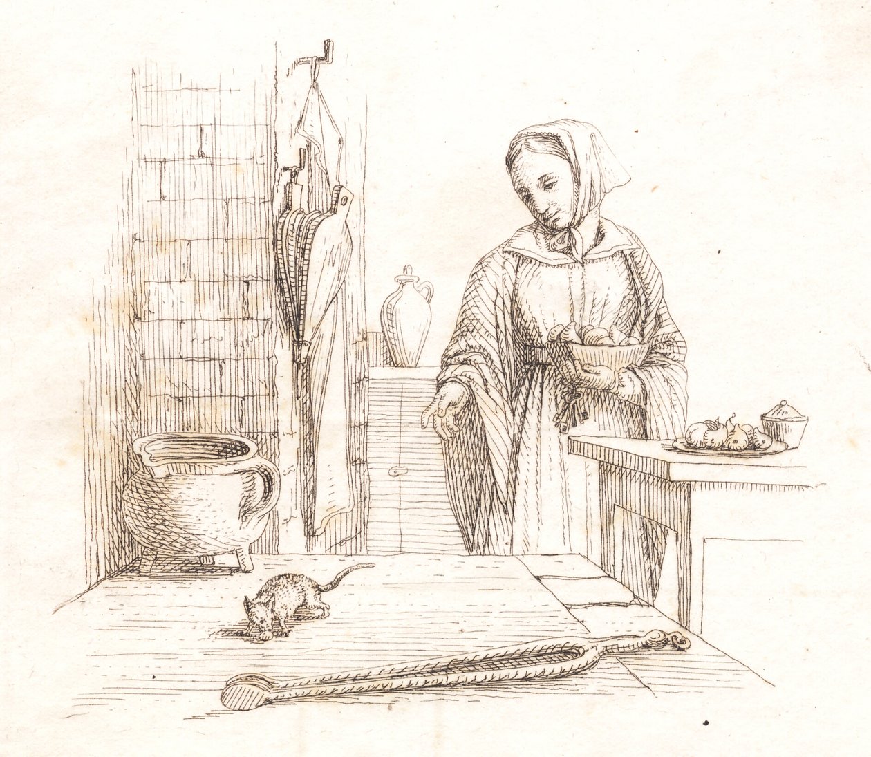 Illustration till "Halvhundra fabler för barn" av Hey av Martinus Rørbye