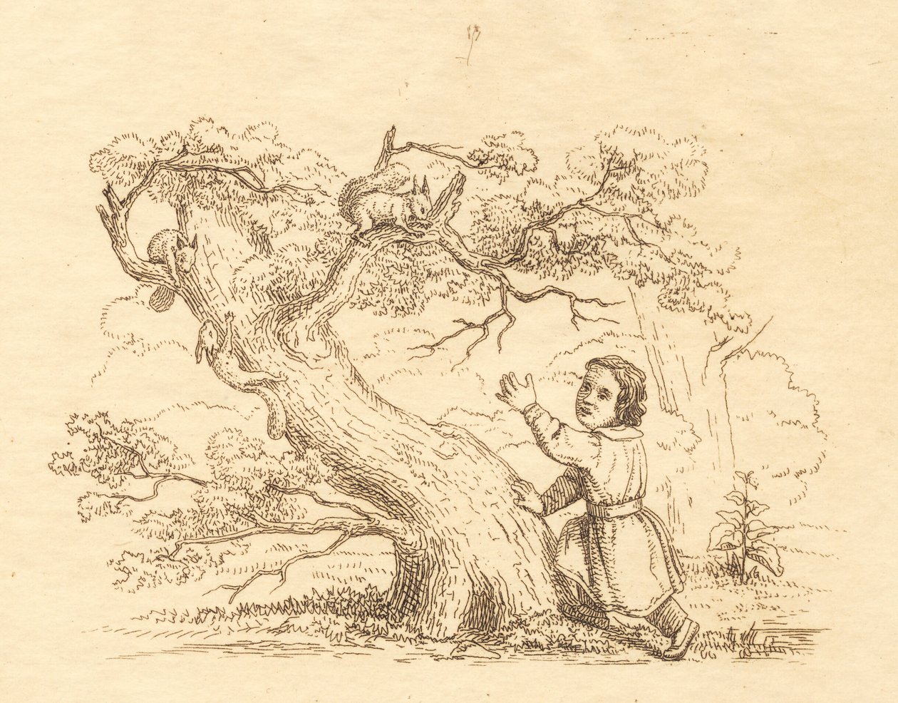 Illustration till "Halvhundra fabler för barn" av Hey av Martinus Rørbye