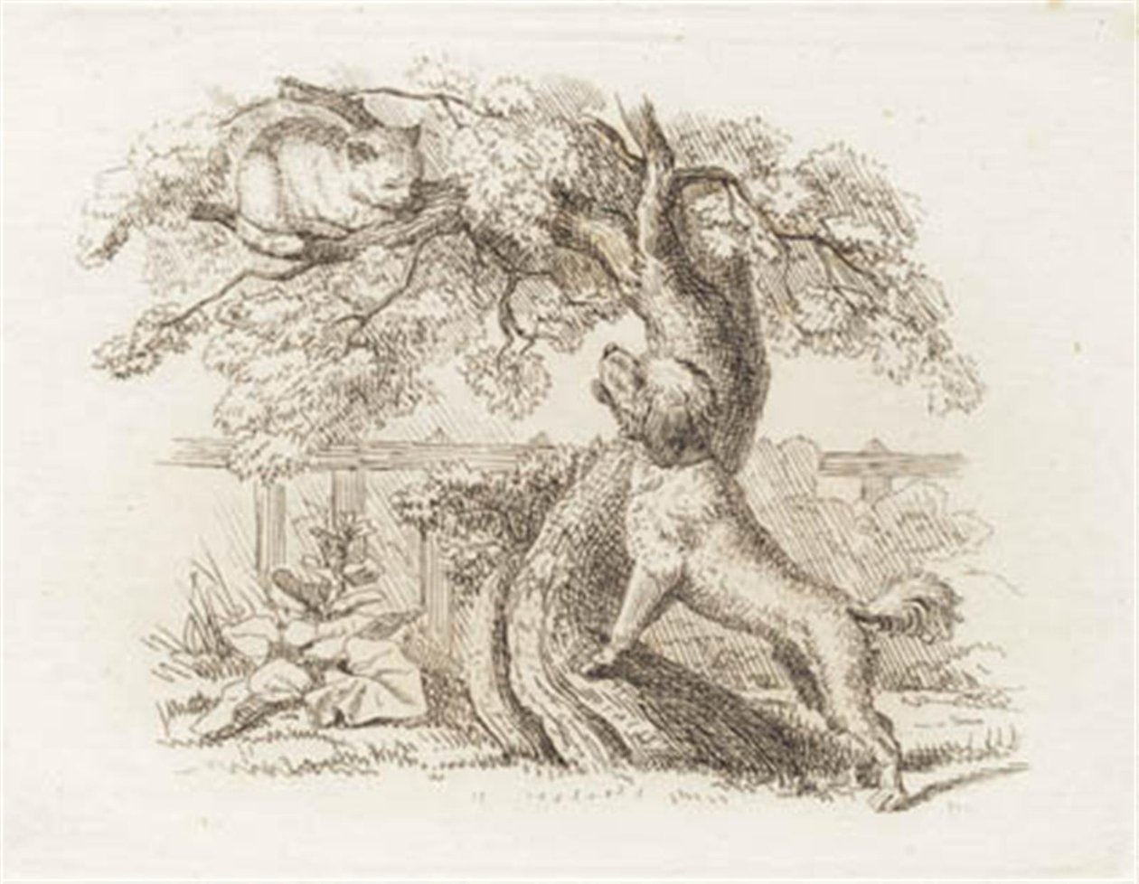 Illustration till "Halvhundra fabler för barn" av Hey av Martinus Rørbye