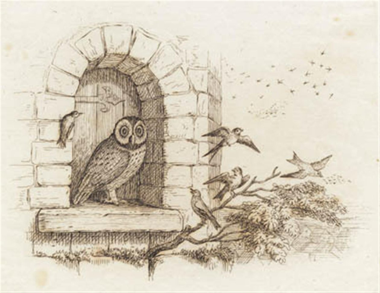 Illustration till "Halvhundra fabler för barn" av Hey av Martinus Rørbye