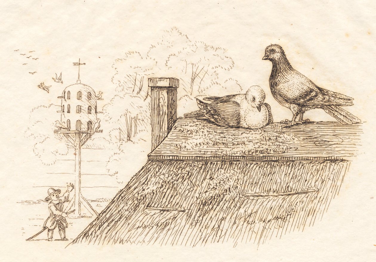 Illustration till "Halvhundra fabler för barn" av Hey av Martinus Rørbye