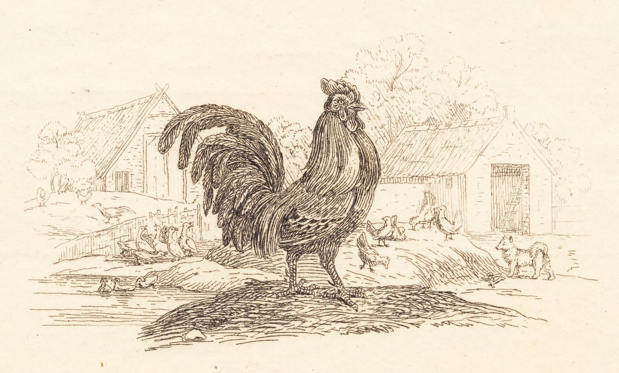 Illustration till "Halvhundra fabler för barn" av Hey av Martinus Rørbye