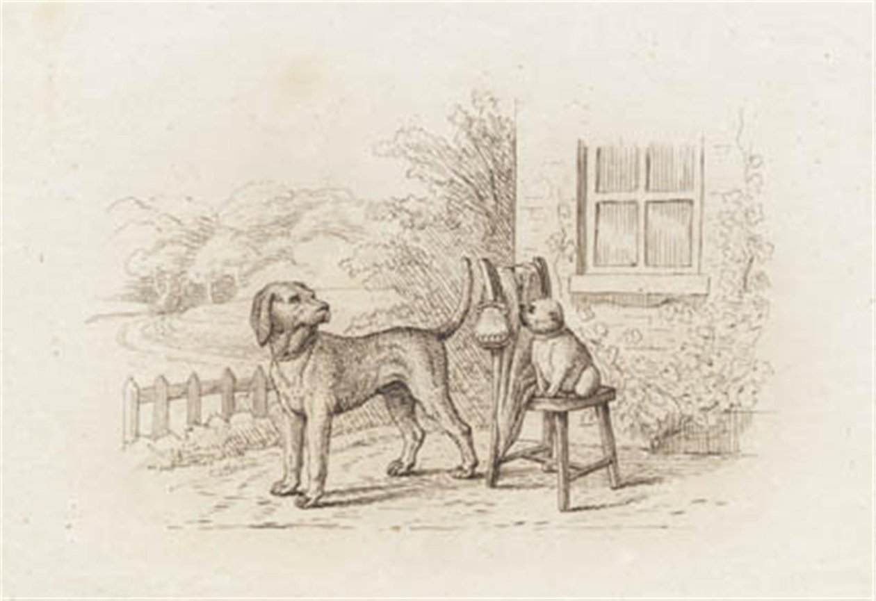 Illustration till "Halvhundra fabler för barn" av Hey av Martinus Rørbye