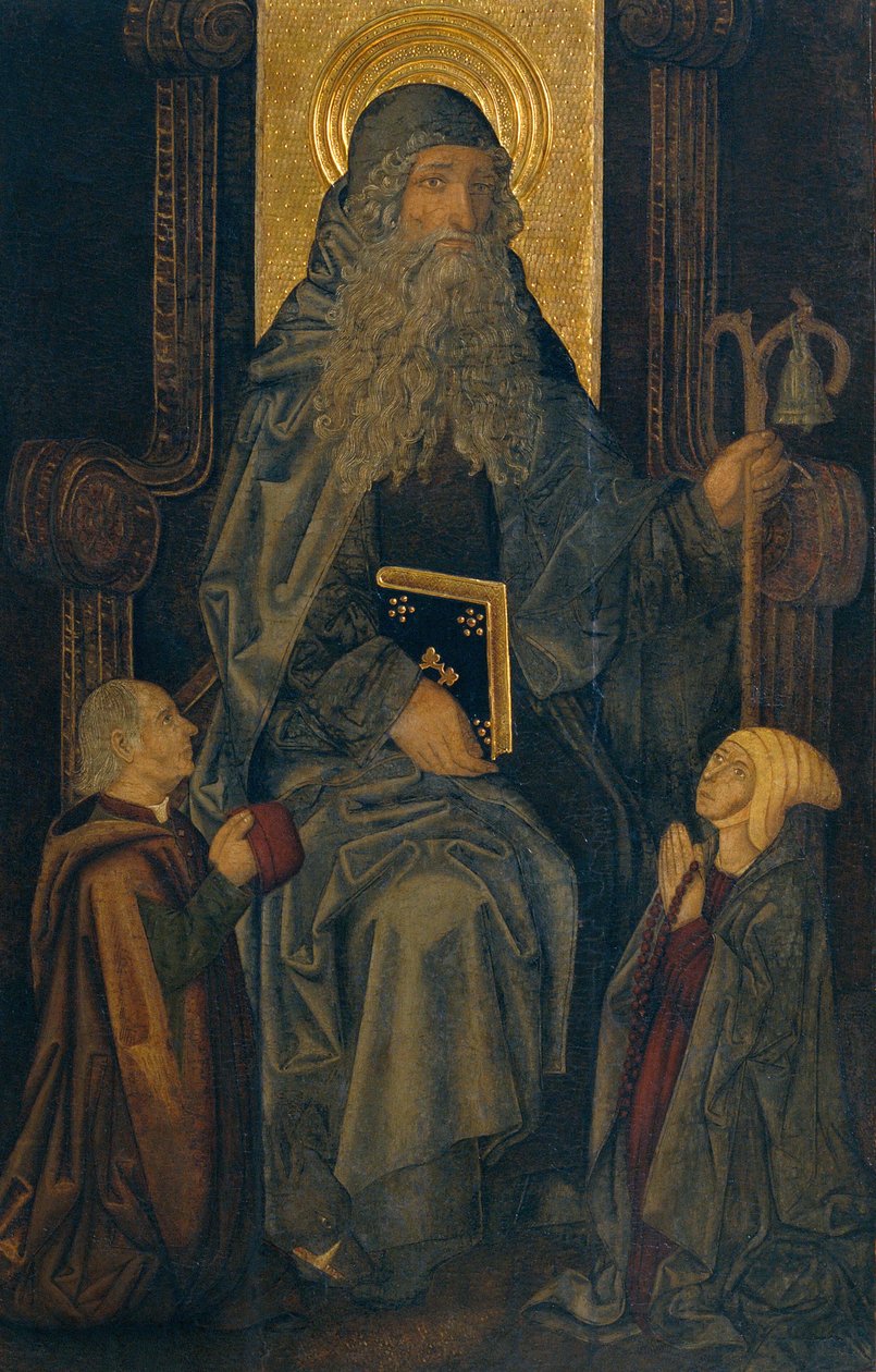 Saint Anthony the Abbot and Donors av Martín Bernat
