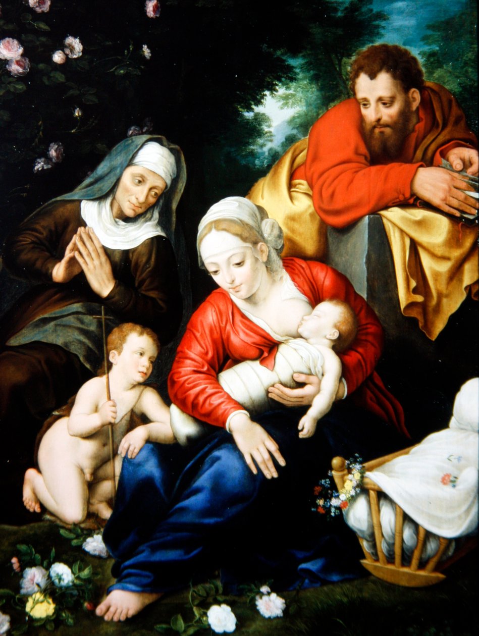 Jungfrun och barnet med St Joseph, Elizabeth och St John av Martyn Pepyn