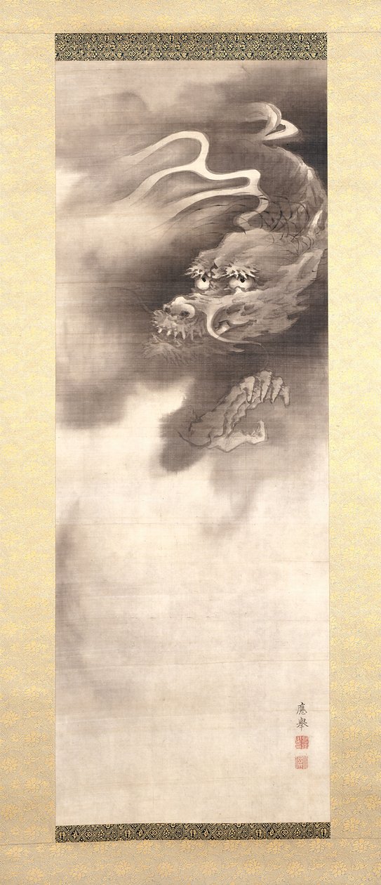 Jur?jin And Deer (bläck och färg på siden) av Maruyama Okyo