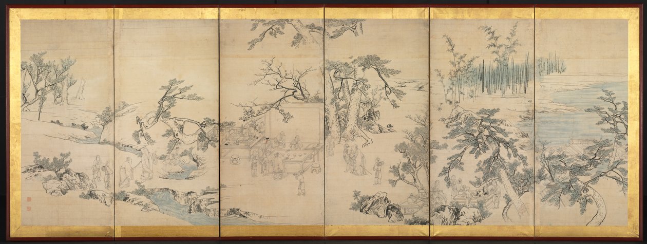Litterär sammankomst i orkidépaviljongen, sent 1700-tal. av Maruyama Okyo
