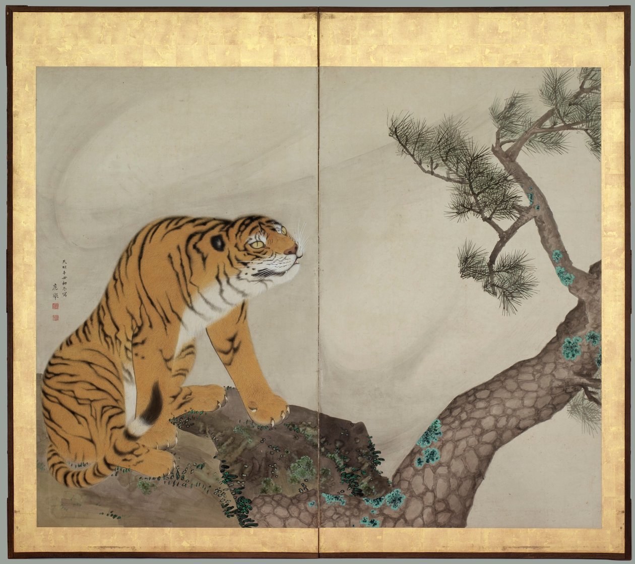 Tiger och drake: Tiger av Maruyama Okyo