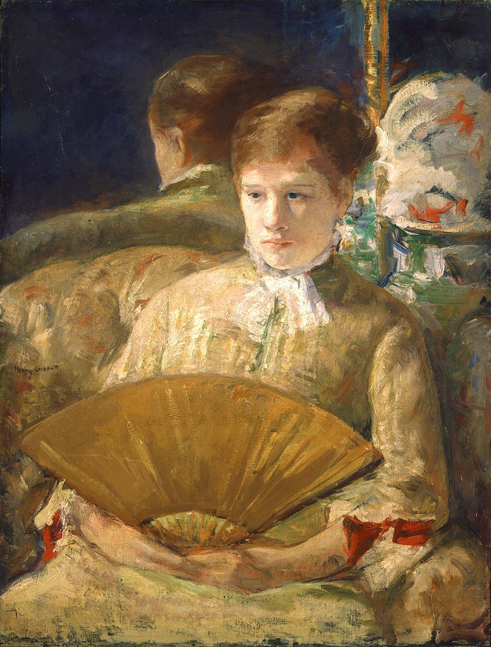 Woman with a Fan  av Mary Cassatt