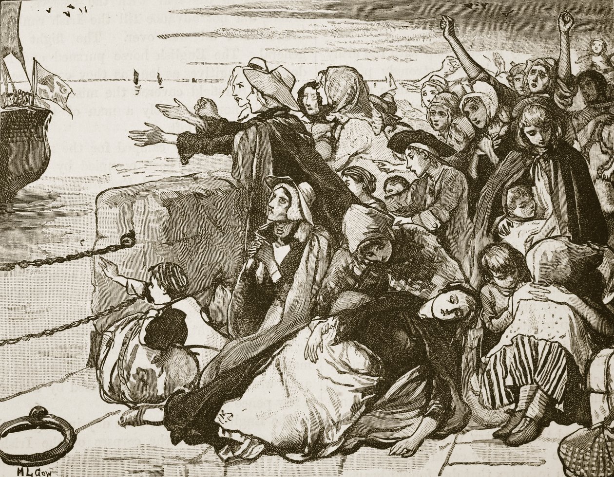 Scen vid avlägsnandet av de irländska soldaterna från Limerick, illustration från 