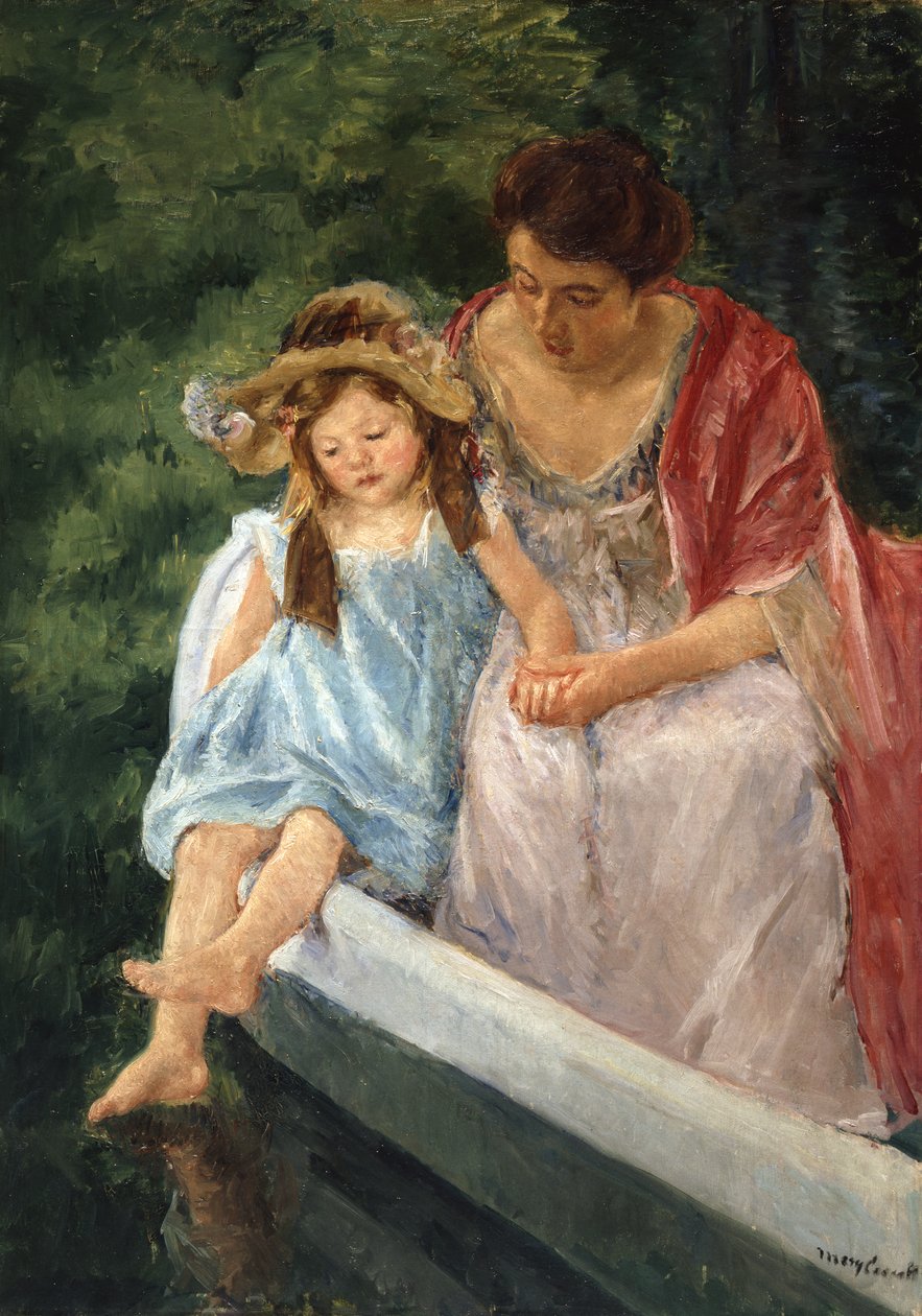 Mor och barn i båt, 1908 av Mary Cassatt