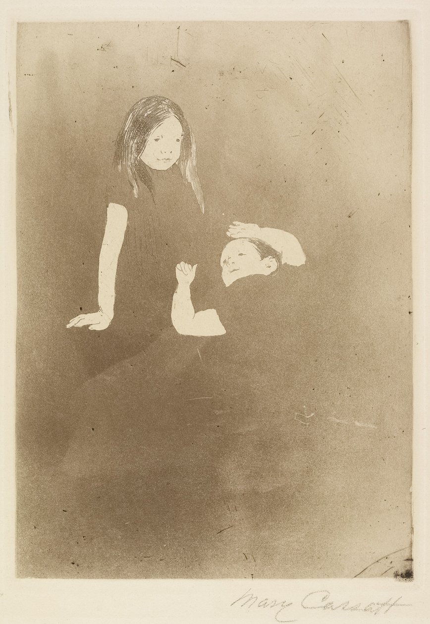 Två barn på gräset, ca. 1887 av Mary Cassatt