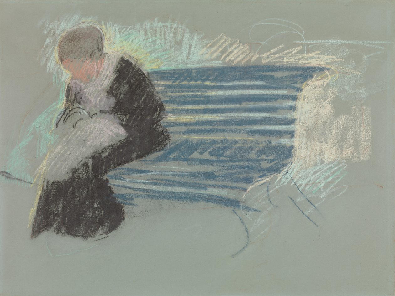 Kvinna på en bänk, ca 1881 av Mary Cassatt