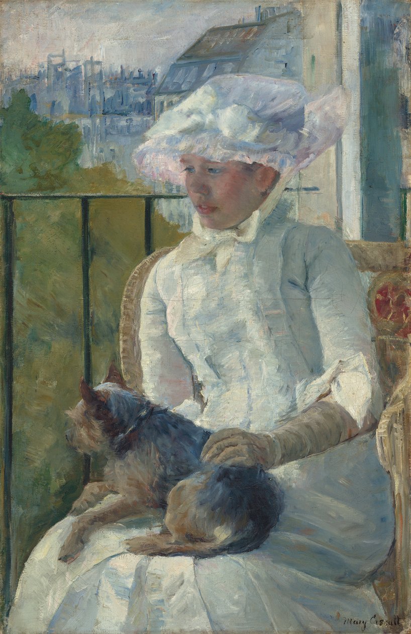 Ung flicka vid ett fönster, ca 1883-84 av Mary Cassatt