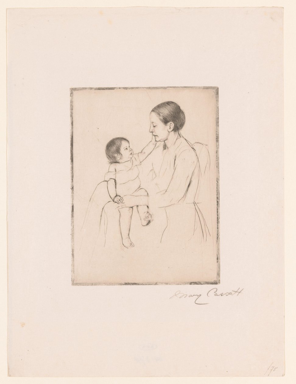 Kärleken Smekningarna Mamma och barn av Mary Cassatt (signed by artist)