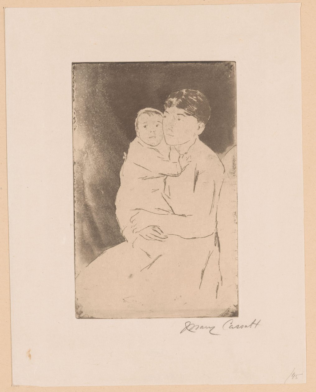 Nanny och baby Sjuksköterska och baby Bill Mamma och barn av Mary Cassatt (signed by artist)