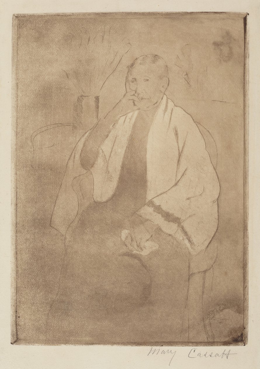 Ett porträtt av konstnärens mor, ca. 1889-1890. av Mary Cassatt