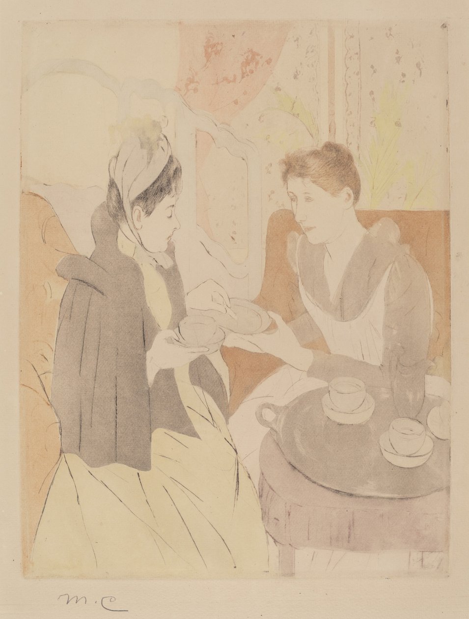 Afternoon Tea Party, 1890-1891. av Mary Cassatt