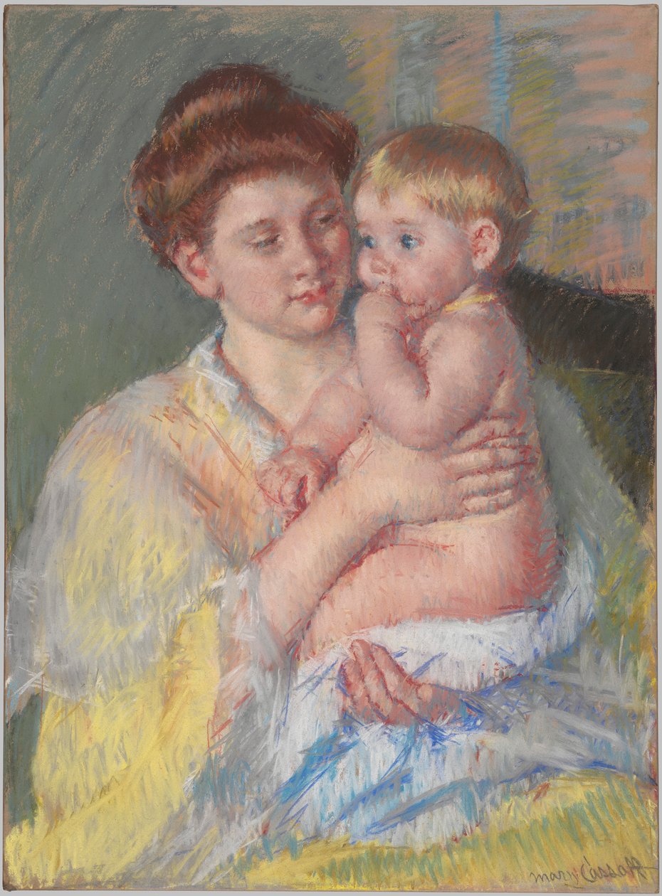 Baby John med pekfingret i munnen av Mary Cassatt