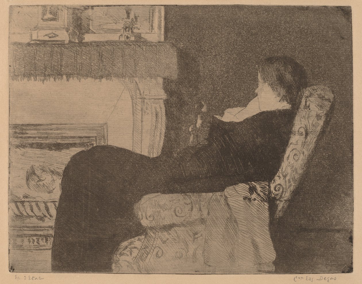 Före den öppna spisen (nr 1) av Mary Cassatt